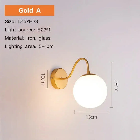 Applique Murale Moderne Luminaire Design Épuré Or-A / Blanc Chaud (2700-3500K) Applique Chambre