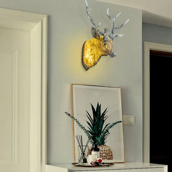 Applique Murale Moderne Rustique Cerf Led Applique Chambre