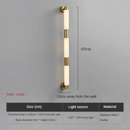 Applique Murale Moderne Sculptant Ambiance Lumineuse. Doré-105Cm / Blanc Froid (5500-7000K) Chambre