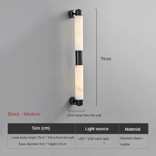 Applique Murale Moderne Sculptant Ambiance Lumineuse. Noir-70Cm / Blanc Froid (5500-7000K) Chambre