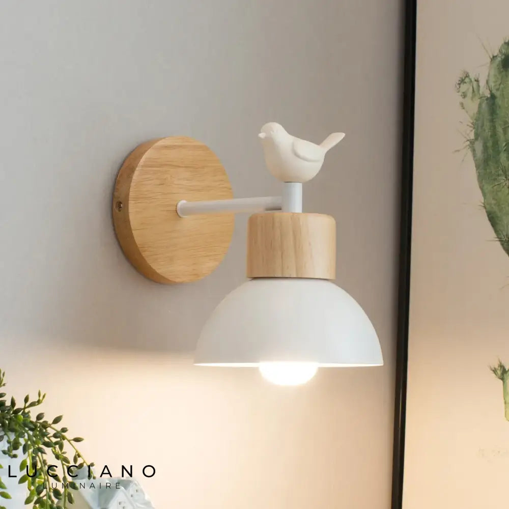 Applique Murale Nordique Design Bois Oiseau Applique Chambre