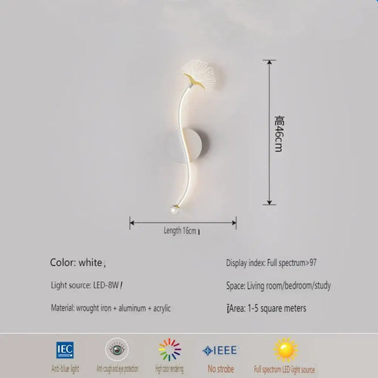 Applique Murale Nordique Design Élégant Chic E / Blanc Naturel (3500-5500K) Applique Chambre