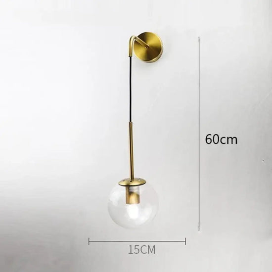 Applique Murale Nordique Design Élégant Lumineux Dia15Cm Transparenta Chambre