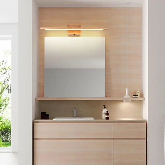 Applique Murale Nordique Design Épuré Bois Chêne Chambre