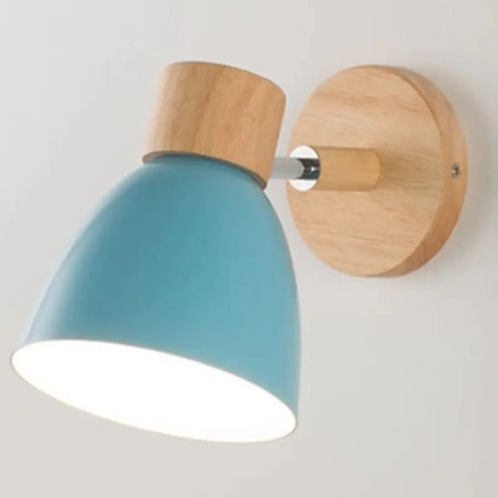 Applique Murale Nordique Design Épuré Bois Clair Bleu / 1 Pcs Chambre