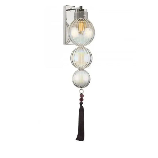 Applique Murale Nordique Design Moderne Élégant Chrome--Verre Transparent Applique Chambre