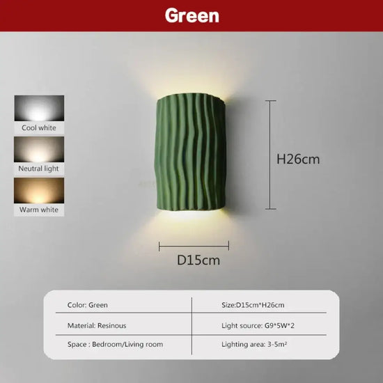 Applique Murale Nordique Élégante Design Précieuse Vert / Blanc Froid (6000K) Chambre