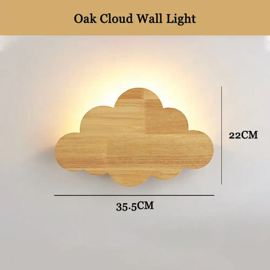 Applique Murale Nuage: Déco Chambre Bébé Douce Chêne / Lumière Blanche Applique