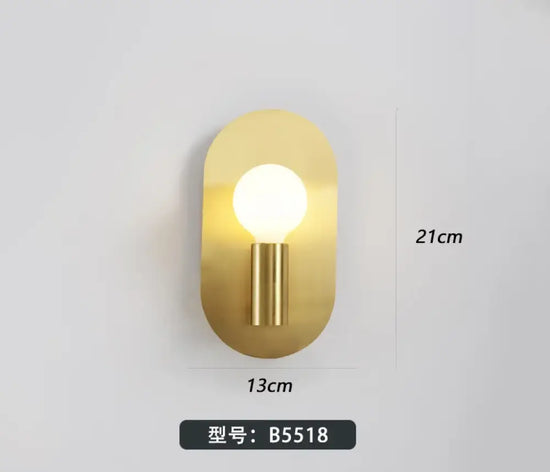 Applique Murale Ovale Scandinave Élégante Design. Or / Matériel Fer Applique Chambre