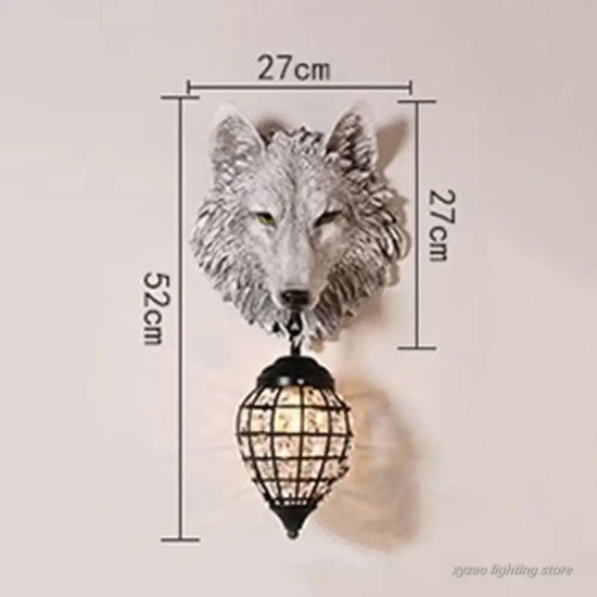 Applique Murale Résine Loup Déco Rustique Chic. Chambre