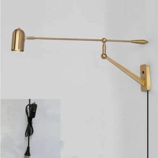 Applique Murale Rétractable: Design Moderne Lumière Élégante Or Avec Prise Chambre
