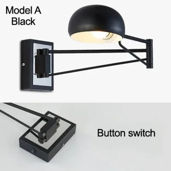 Applique Murale Rétractable Élégante Lumière Ajustable Interrupteur À Bouton 1 Chambre