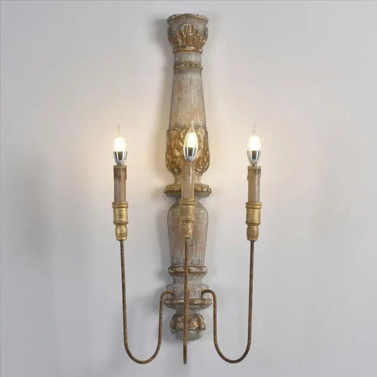 Applique Murale Rétro Chaleureuse Bois Rustique Élégante Chambre