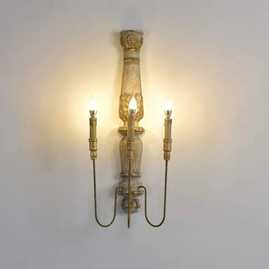 Applique Murale Rétro Chaleureuse Bois Rustique Élégante Chambre