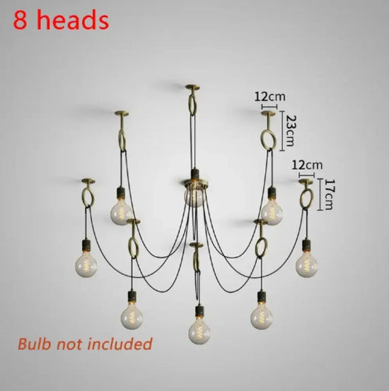 Applique Murale Rétro Rustique Industrielle Élégante. 8 Têtes Chambre