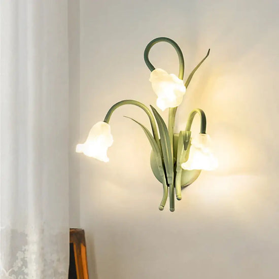 Applique Murale Rétro Vert Créatif Design Lumineux Chambre