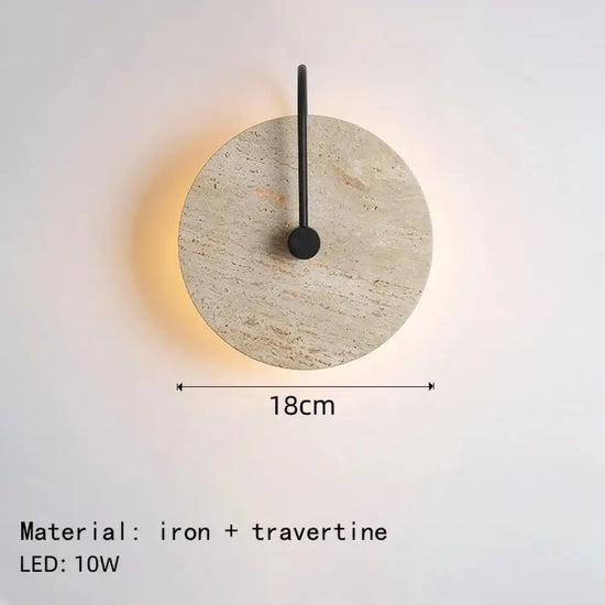 Applique Murale Ronde Design Zen Lumineux. Diamètre 18Cm / Blanc Froid (5500-7000K) Chambre