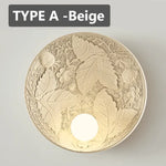 Applique Murale Ronde Élégante Vintage Verre. Type A - Beige / Blanc Froid (5500-7000K) Applique