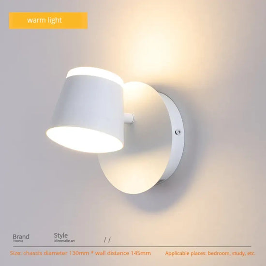 Applique Murale Rotative Design Contemporain Élégant Blanc-3000K / C.a. 110 V Chambre