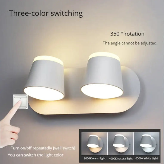 Applique Murale Rotative Design Contemporain Élégant Blanc-Double-Extrémité / C.a. 220 V Chambre
