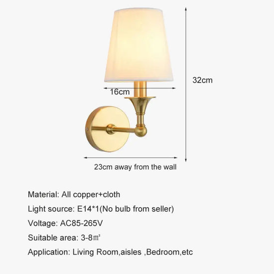 Applique Murale Simple Et Élégante Cuivrée Chambre