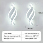 Applique Murale Spirale Élégante Illumination Design A - Blanc 2 Pièces / Chaud (2700-3500K) Chambre
