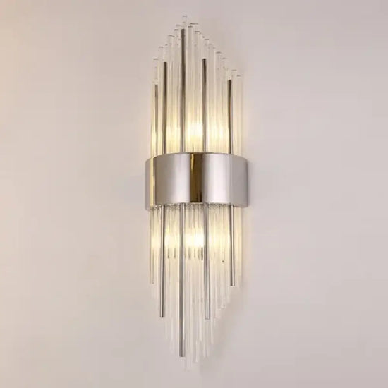 Applique Murale Verre Lumineux Design Minimaliste Argent / Blanc Chaud (2700-350 11-15 W Chambre