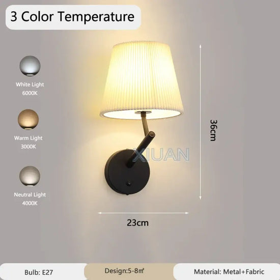 Applique Murale Vintage Design Élégant Moderne / 3 Température De Couleur Chambre