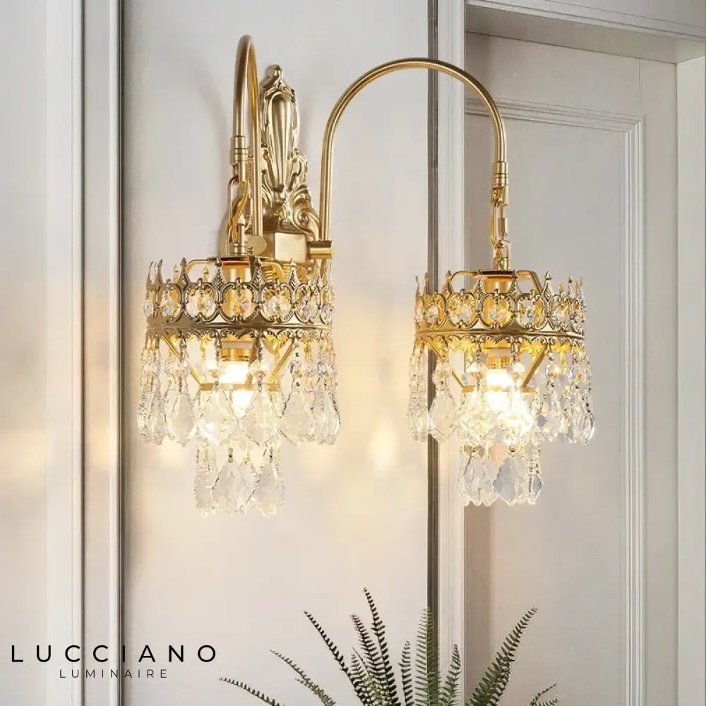 Applique Murale Vintage Élégante Dorée Lumineuse. Or / Lumière Chaude Chambre