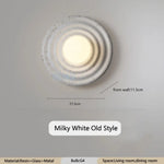 Applique Murale Vintage Élégante Japonaise Design. Blanc Laiteux Vieux / 3 Température De