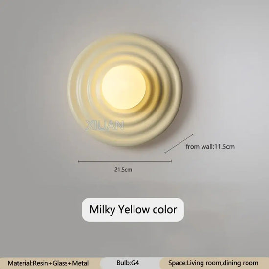 Applique Murale Vintage Élégante Japonaise Design. Jaune Laiteux / 3 Température De Couleur Chambre