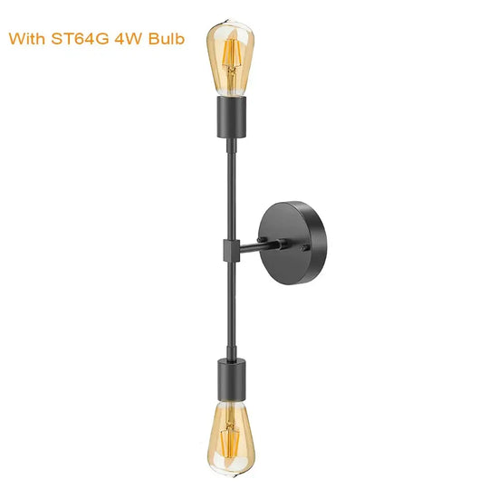 Applique Murale Vintage Élégante Rétro Lumière Noir St64G Chambre