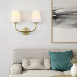 Appliques Murales Doubles Beige en Tissu