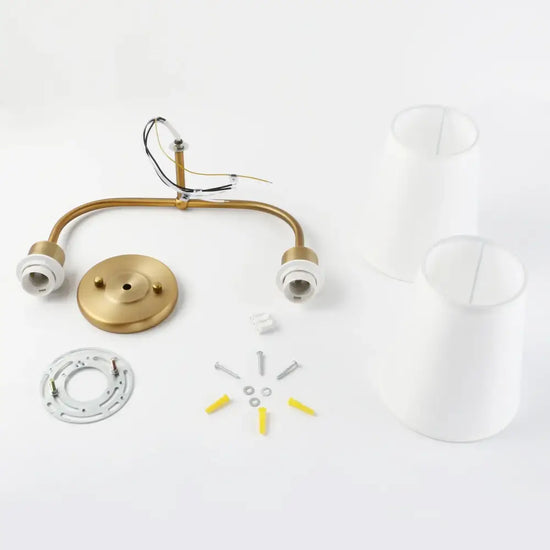 Appliques Murales Doubles Beige en Tissu
