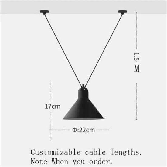 Art: Lustre Led Design Suspendu Noir - 1 Lampe Luminaire Chambre