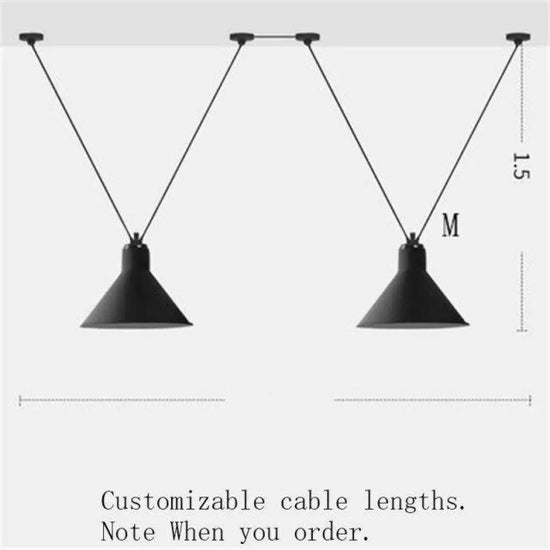 Art: Lustre Led Design Suspendu Noir - 2 Lampes B Luminaire Chambre
