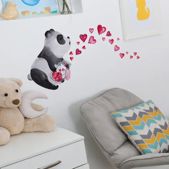 Autocollants muraux panda fluorescents