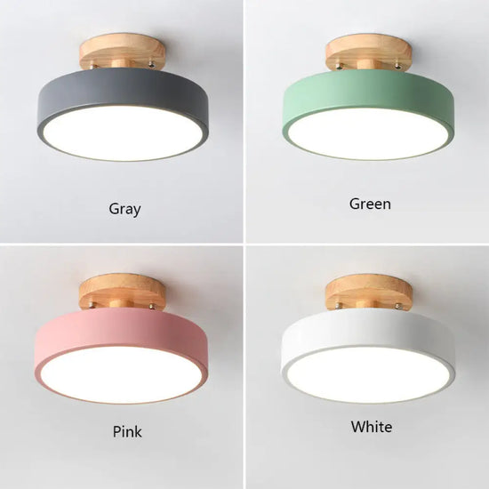 Celio - Plafonnier Led Bois Métal Luminaire Chambre