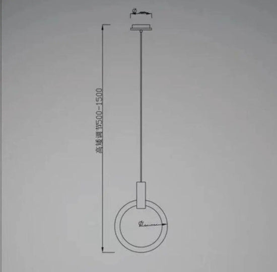 Cercle Éclairé Scandinave Suspension Design 1 Lampe - 20Cm Luminaire Chambre