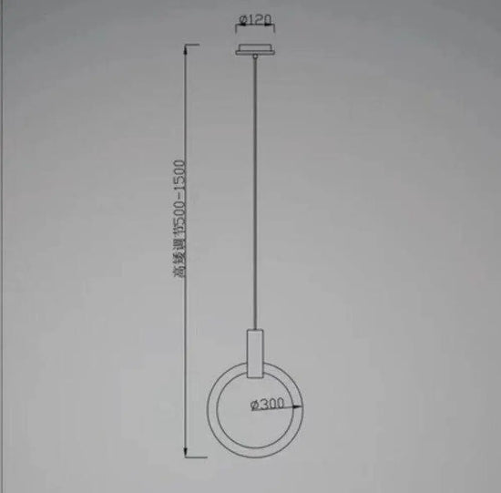 Cercle Éclairé Scandinave Suspension Design 1 Lampe - 30Cm Luminaire Chambre