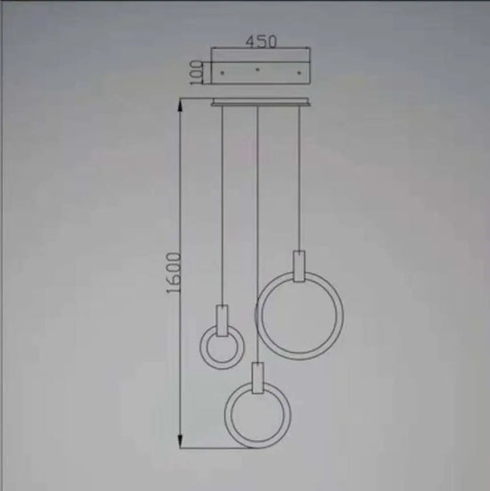 Cercle Éclairé Scandinave Suspension Design 3 Lampes Luminaire Chambre
