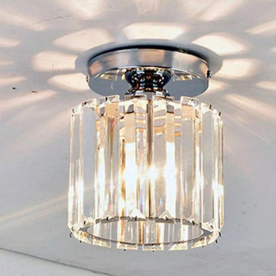 Cristal De Verre: Plafonnier Stylé Rond / Argenté Luminaire Chambre