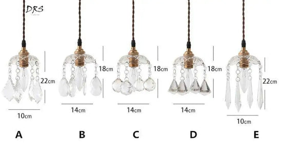 Cristal Doré En Suspension Luminaire