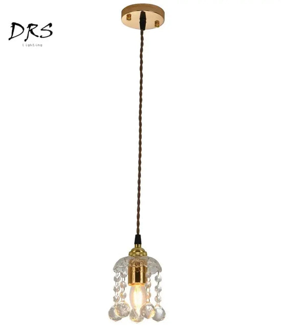 Cristal Doré En Suspension Luminaire