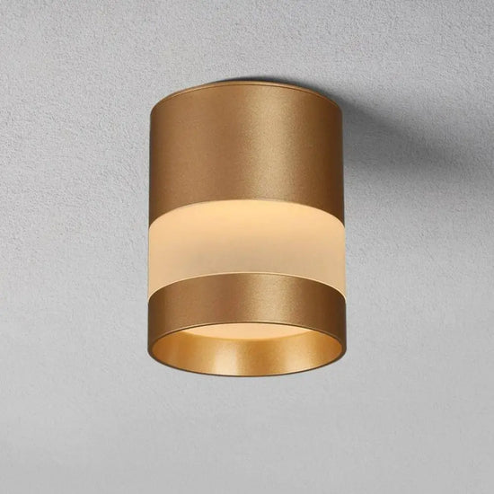 Cylindre Led Design En Aluminium Loft Luminaire Doré
