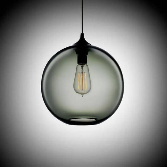 Design De Suspension En Verre Coloré Gris / 20Cm Luminaire Chambre