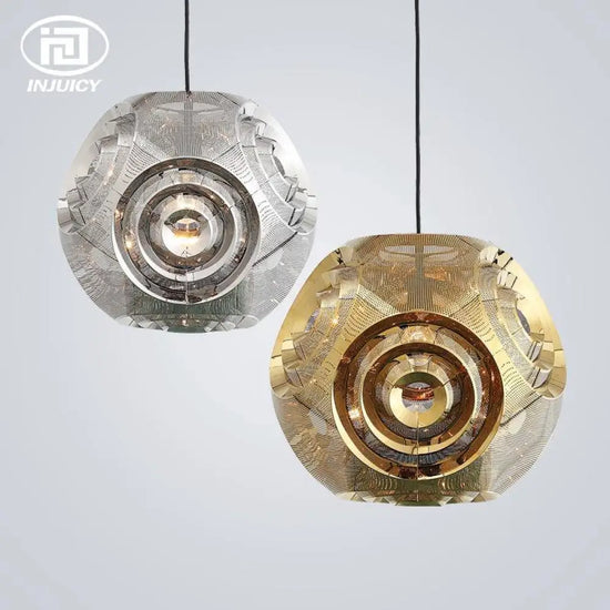 Design Doré Ou Argenté Ajouré Luminaire