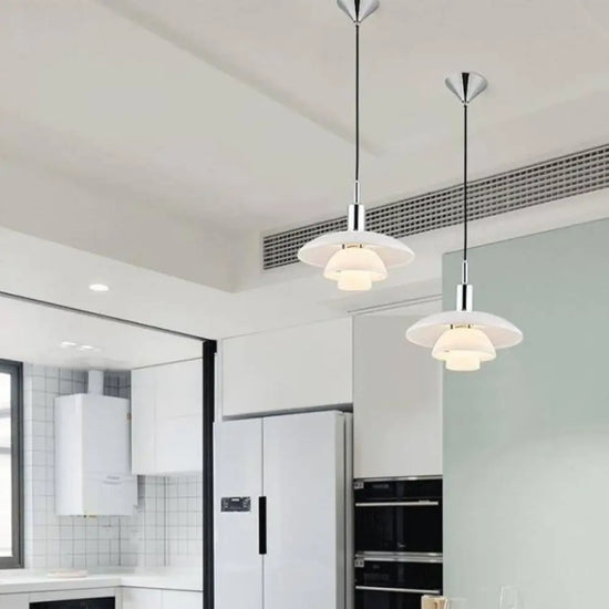 Design Led Suspension Aluminium Blanc Loft Luminaire Chambre
