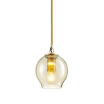 Design Led Suspension Verre Cristal Doré 16 X 18Cm Luminaire Chambre