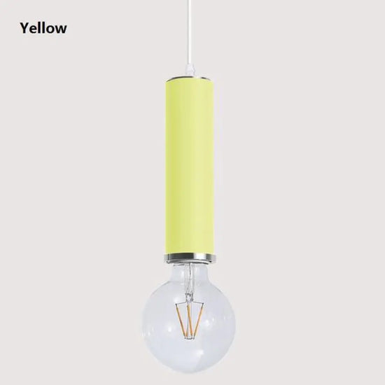 Design Led Tube Coloré Suspendu Jaune Luminaire Chambre